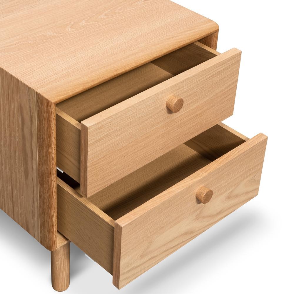 Calibre Furniture Bedside Table 2 Drawer Side Table - Oak