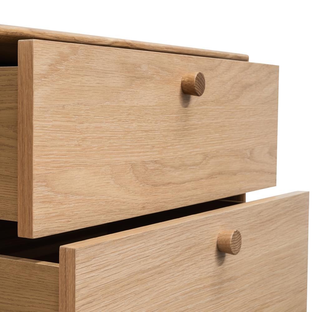 Calibre Furniture Bedside Table 2 Drawer Side Table - Oak