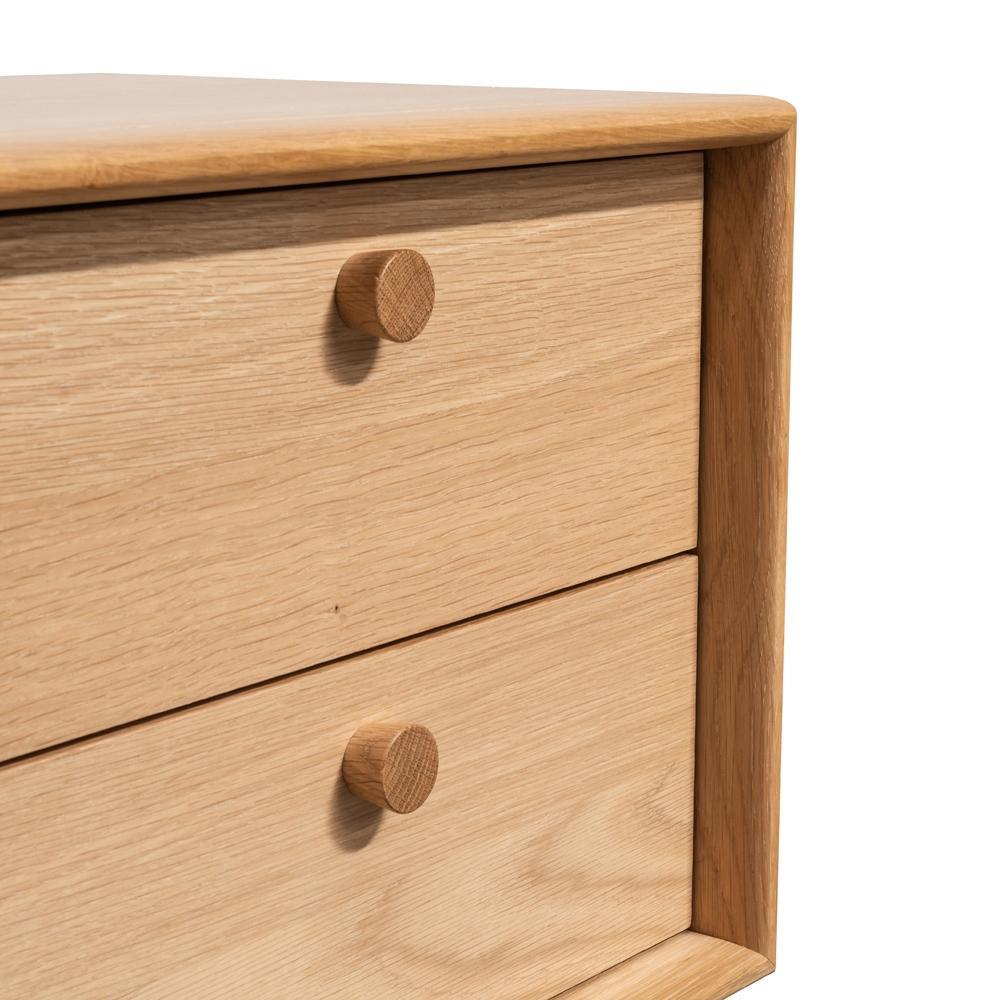 Calibre Furniture Bedside Table 2 Drawer Side Table - Oak