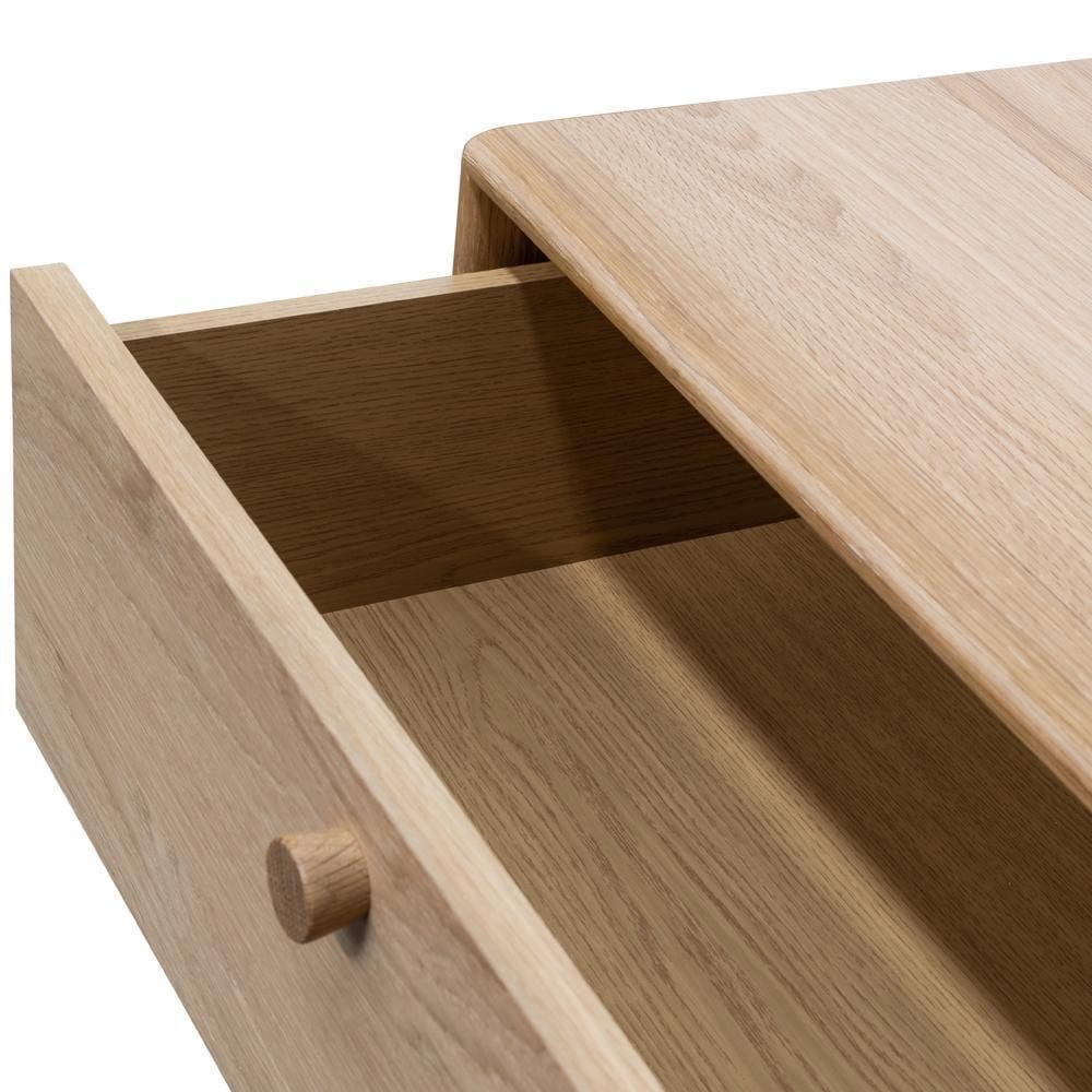 Calibre Furniture Bedside Table 2 Drawer Side Table - Oak