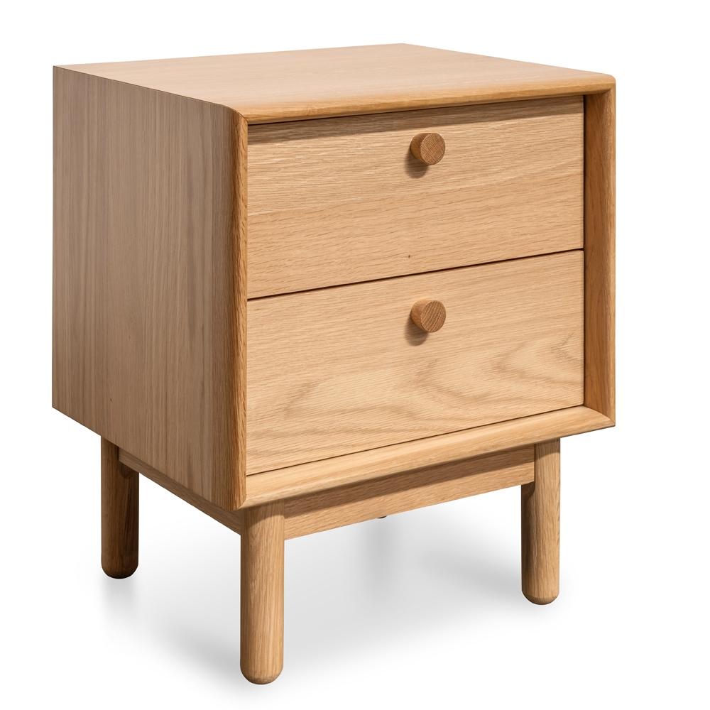 Calibre Furniture Bedside Table 2 Drawer Side Table - Oak