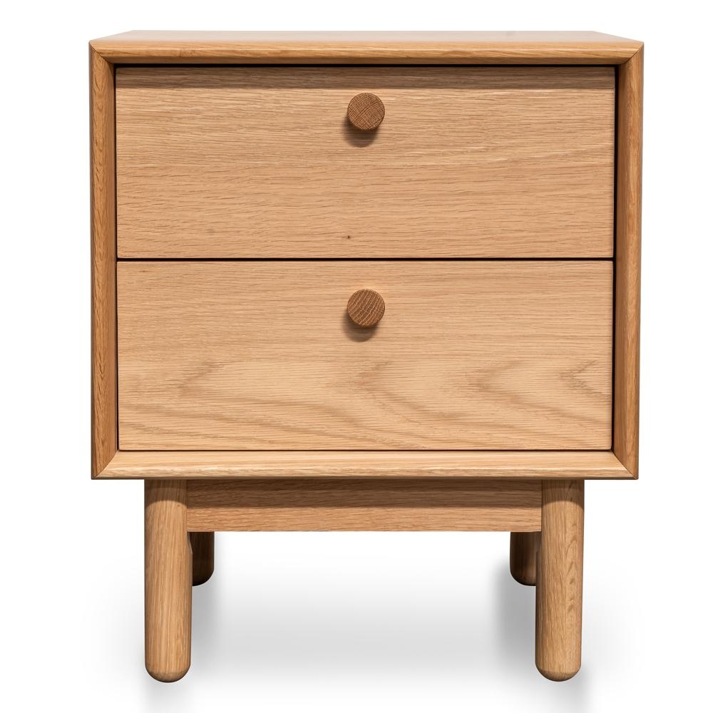 Calibre Furniture Bedside Table 2 Drawer Side Table - Oak