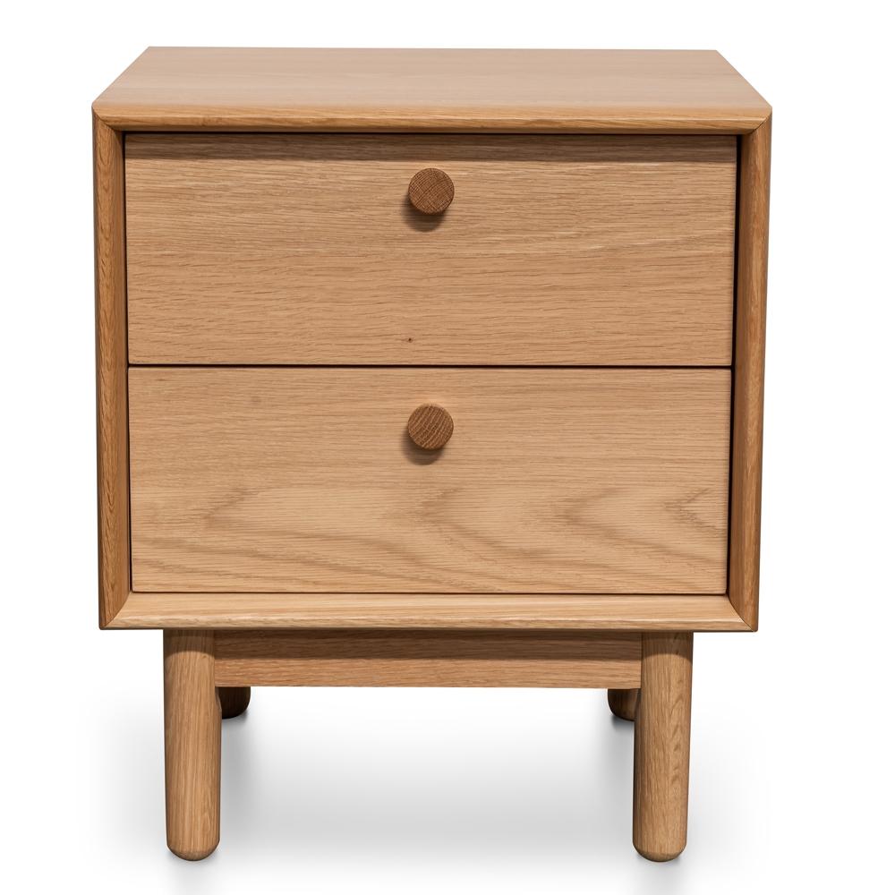 Calibre Furniture Bedside Table 2 Drawer Side Table - Oak