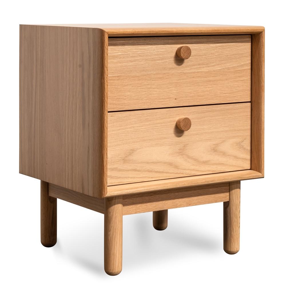 Calibre Furniture Bedside Table 2 Drawer Side Table - Oak