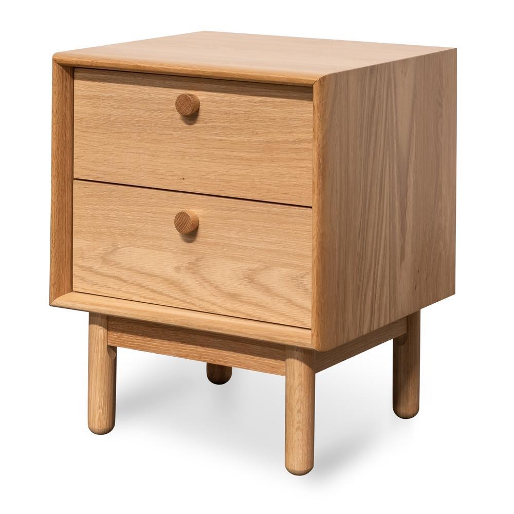 Calibre Furniture Bedside Table 2 Drawer Side Table - Oak