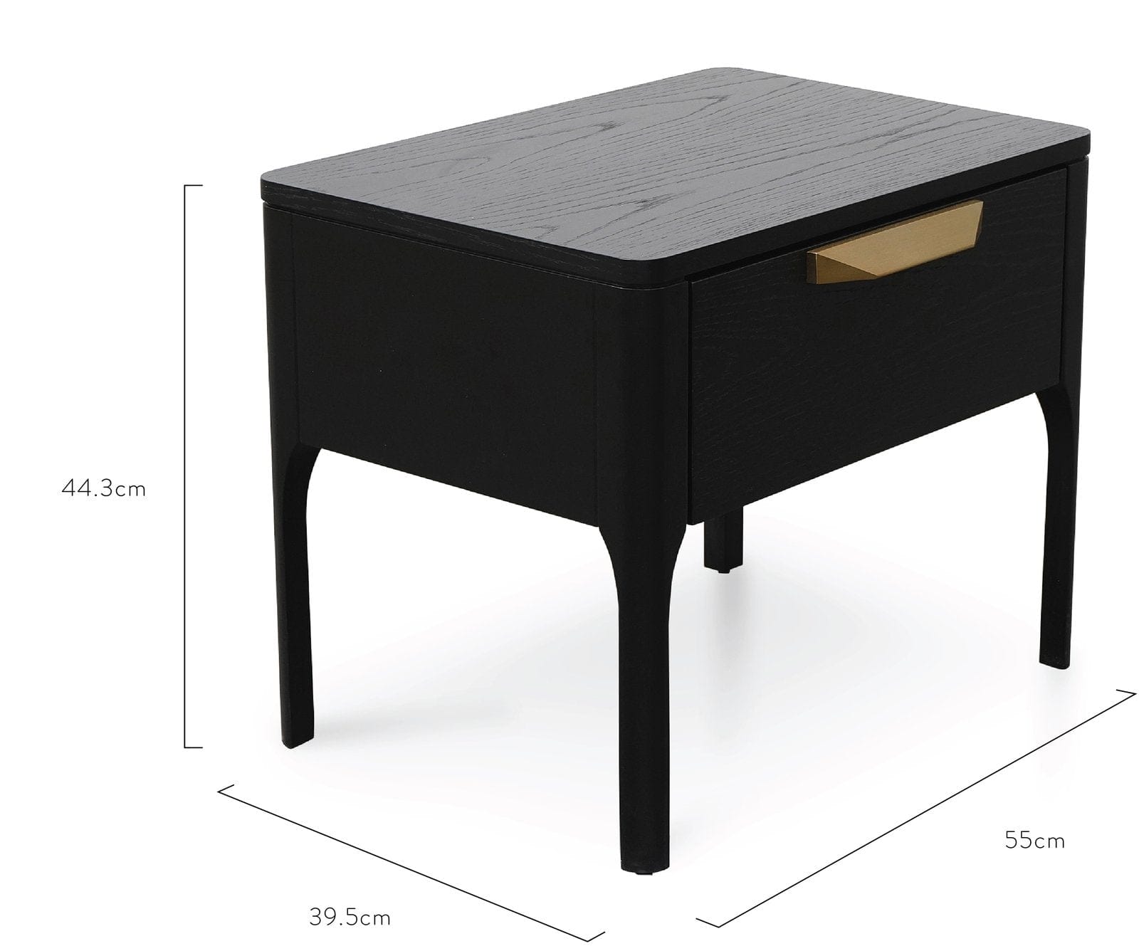 Calibre Furniture Bedside Table Bedside Table - Black Veneer