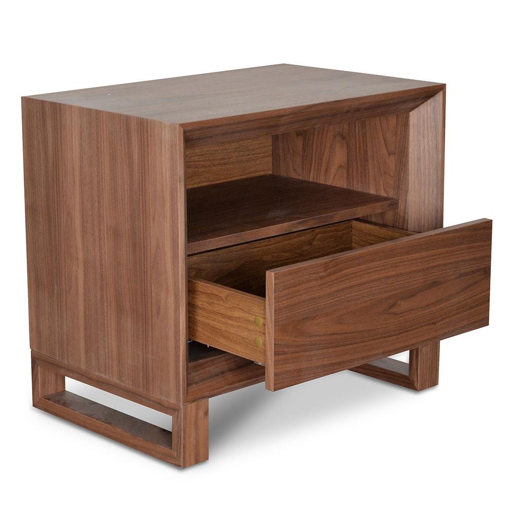 Calibre Furniture Bedside Table Bedside Table - Walnut