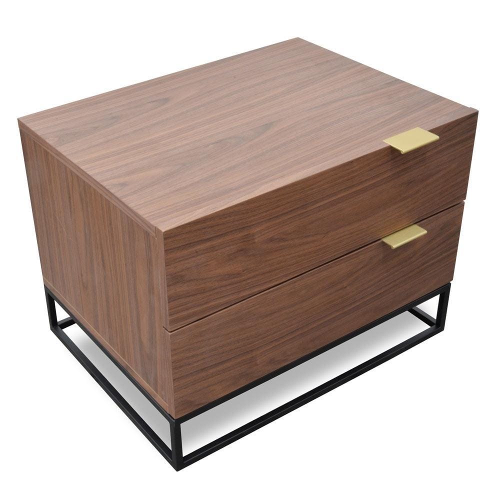 Calibre Furniture Bedside Table Bedside Table - Walnut
