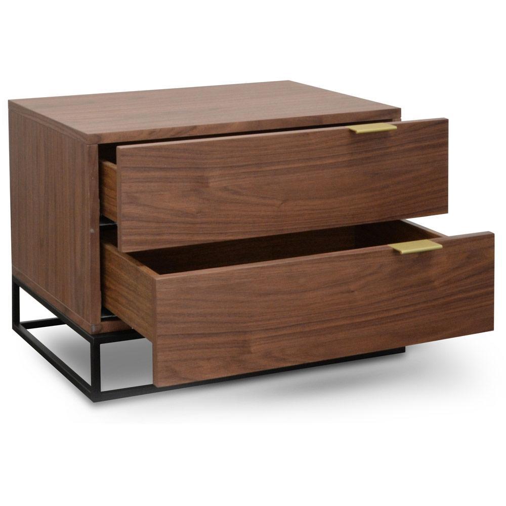 Calibre Furniture Bedside Table Bedside Table - Walnut