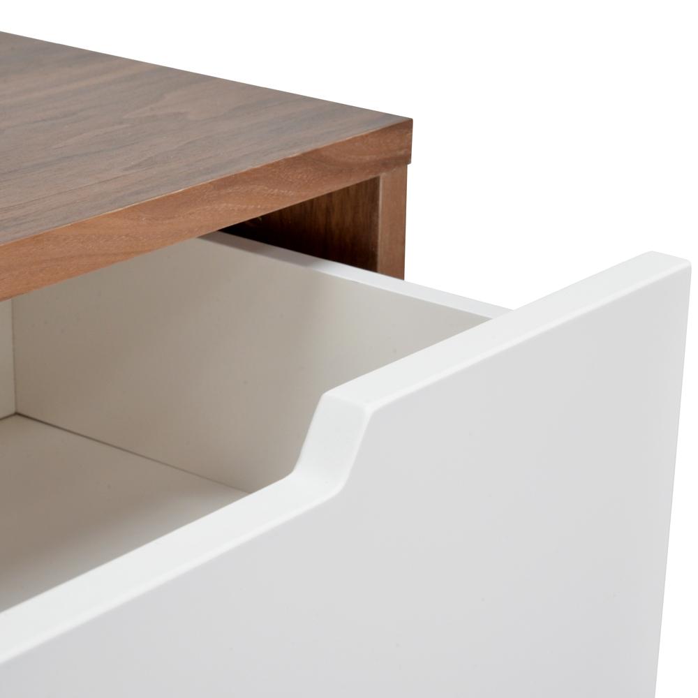 Calibre Furniture Bedside Table Bedside Table - Walnut & White