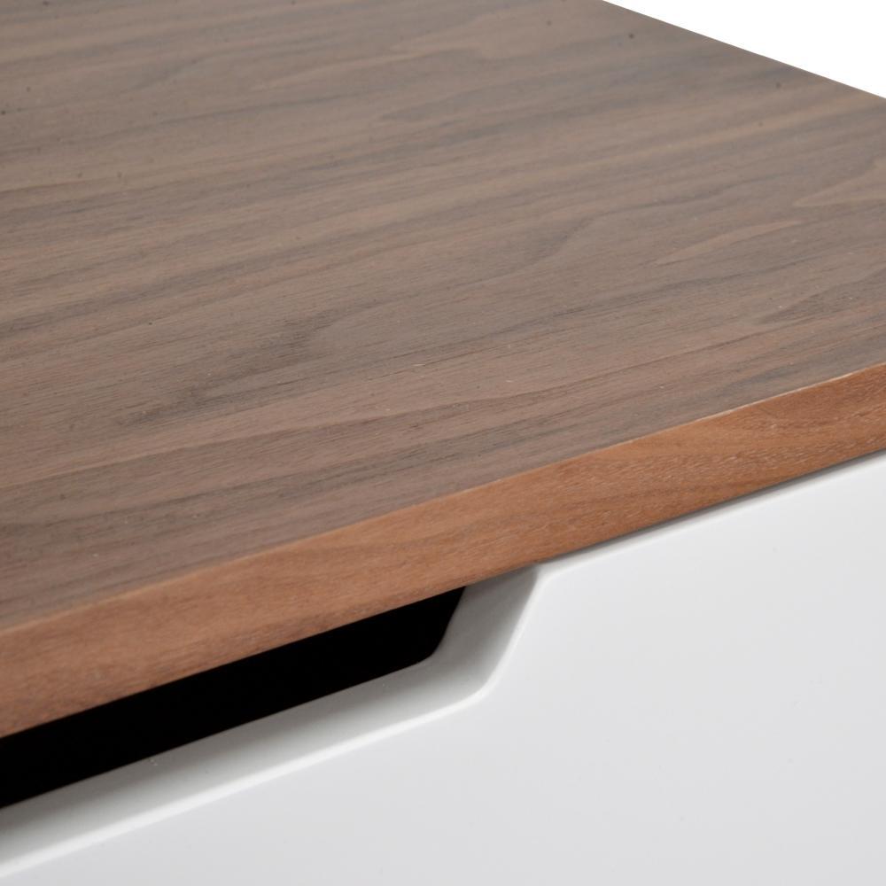 Calibre Furniture Bedside Table Bedside Table - Walnut & White