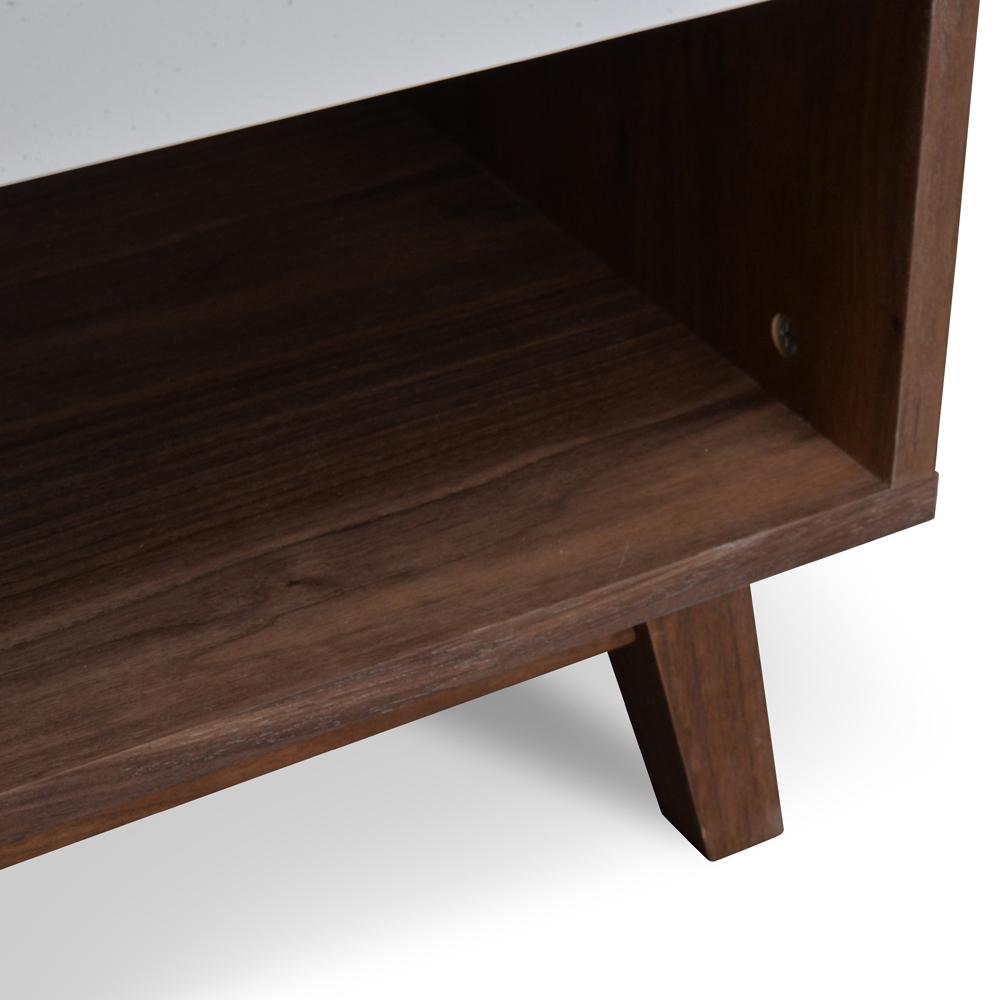 Calibre Furniture Bedside Table Bedside Table - Walnut & White