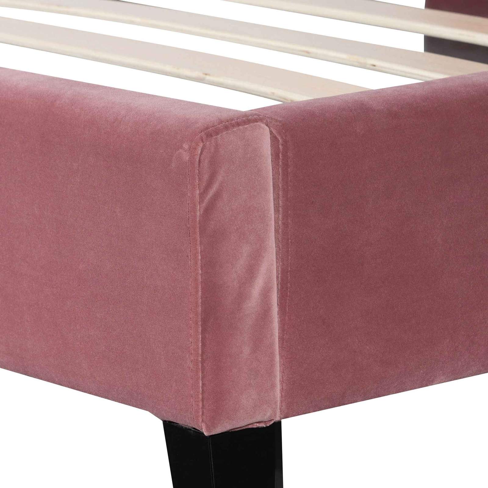 Calibre Furniture Bedframe Calibre Furniture Bed Frame - Blush Peach Velvet