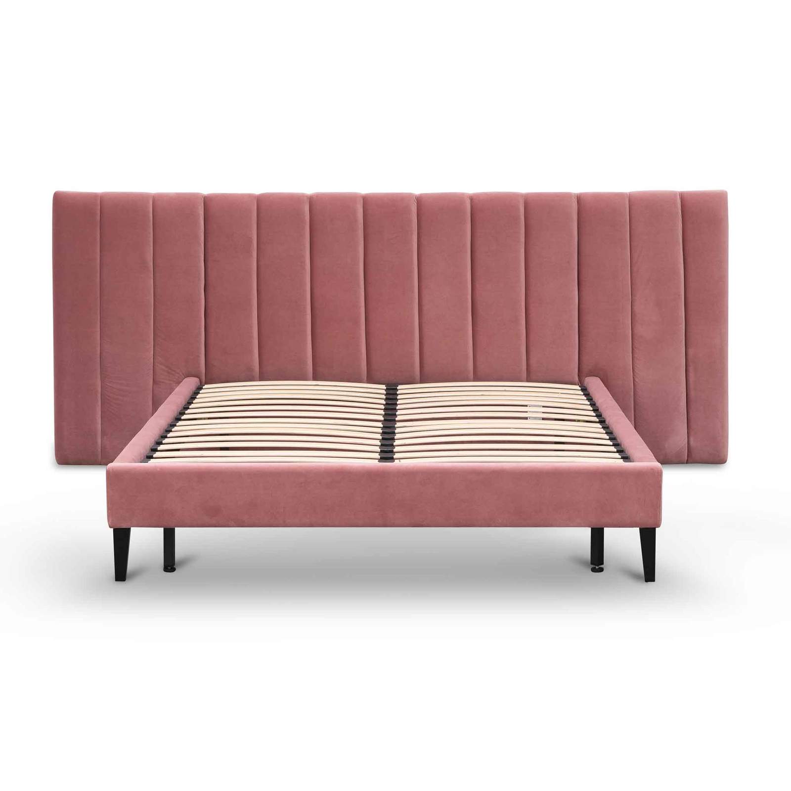 Calibre Furniture Bedframe Calibre Furniture Bed Frame - Blush Peach Velvet