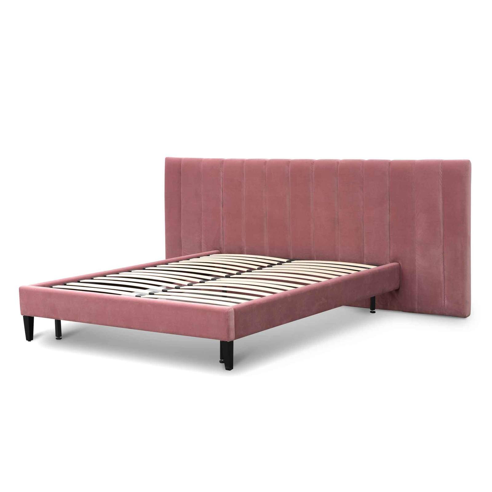 Calibre Furniture Bedframe Calibre Furniture Bed Frame - Blush Peach Velvet