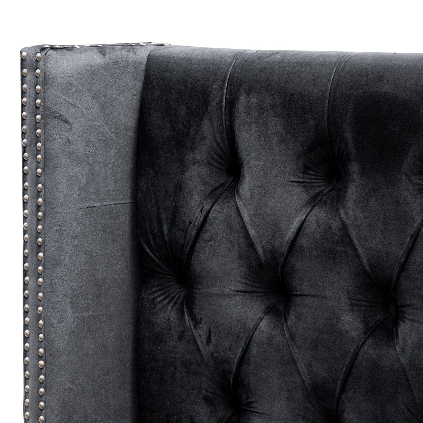 Calibre Furniture Bedframe Calibre Furniture Tuft Bed Frame - Black Velvet