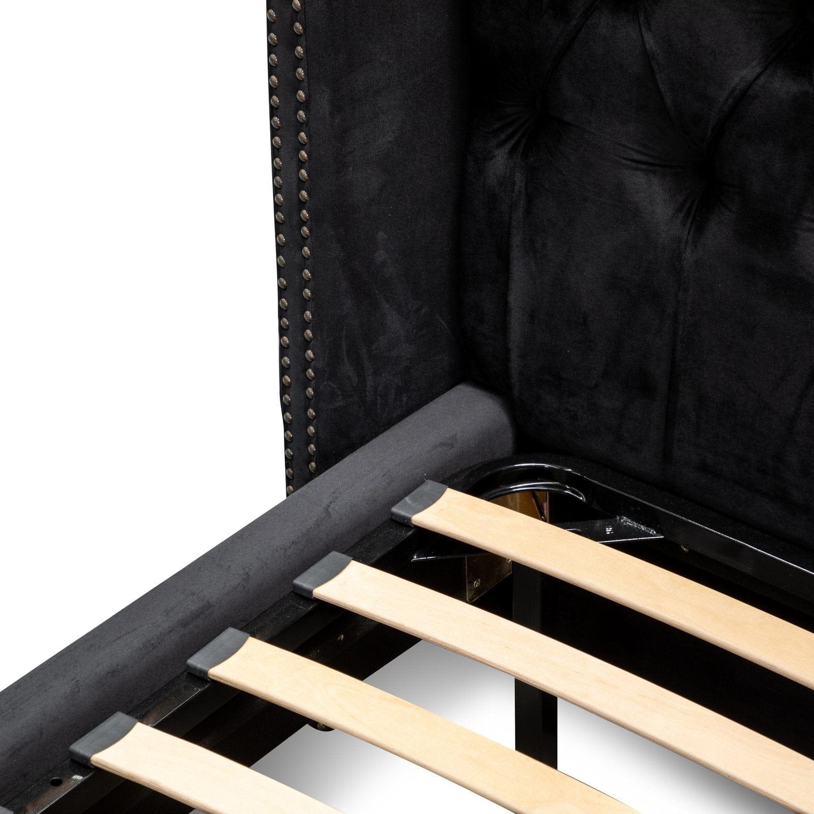 Calibre Furniture Bedframe Calibre Furniture Tuft Bed Frame - Black Velvet