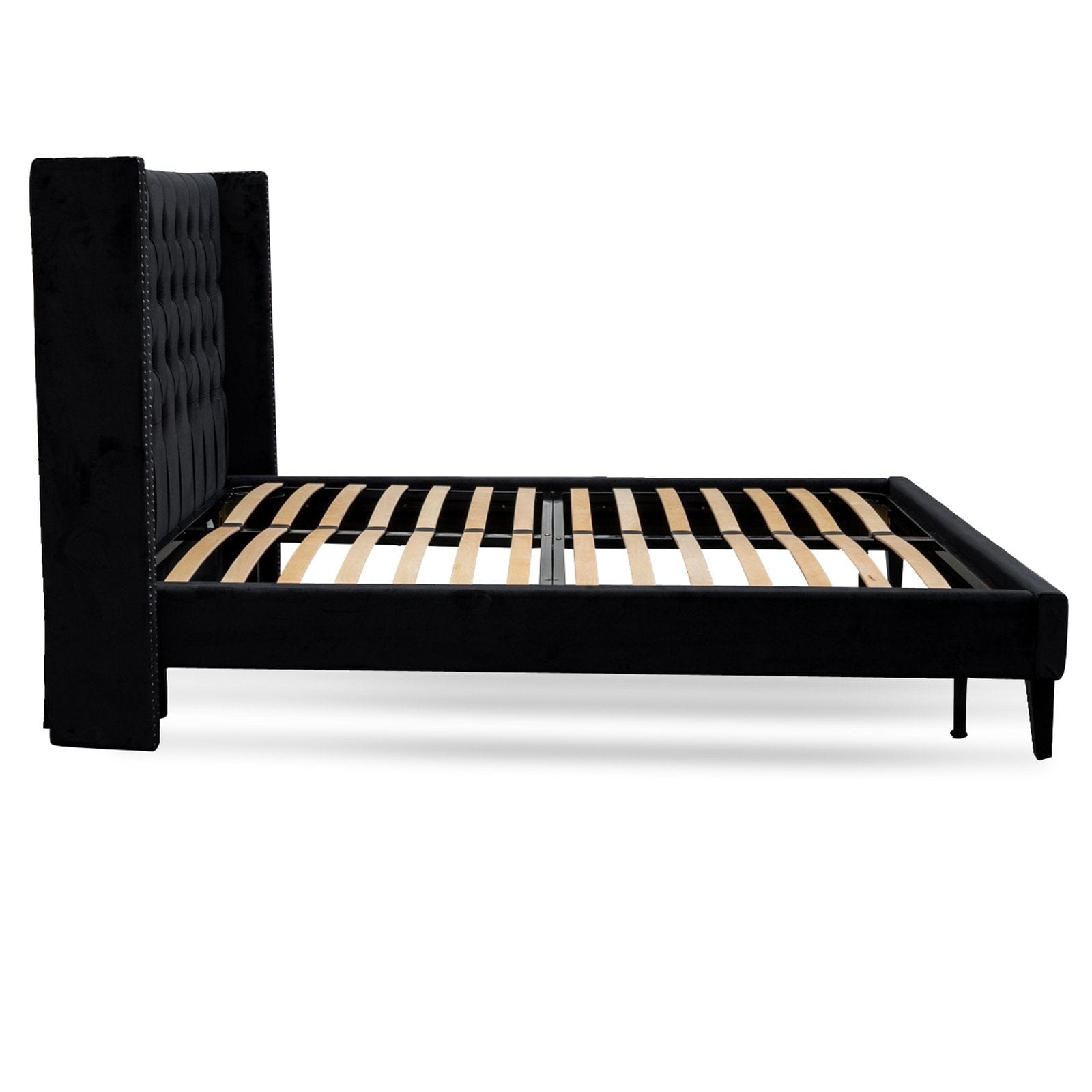 Calibre Furniture Bedframe Calibre Furniture Tuft Bed Frame - Black Velvet