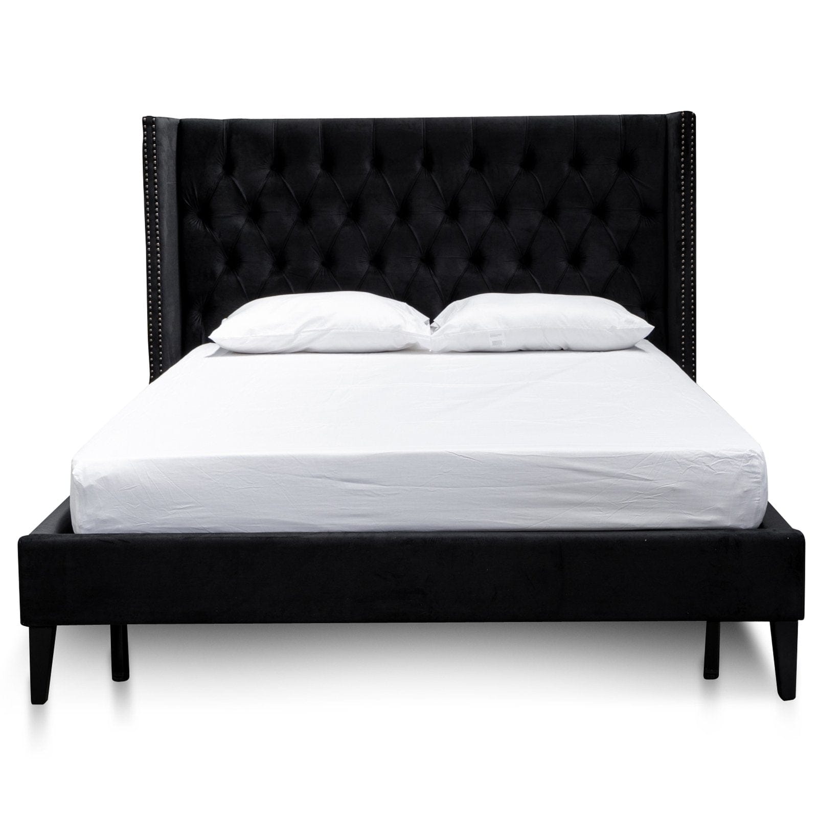 Calibre Furniture Bedframe Calibre Furniture Tuft Bed Frame - Black Velvet