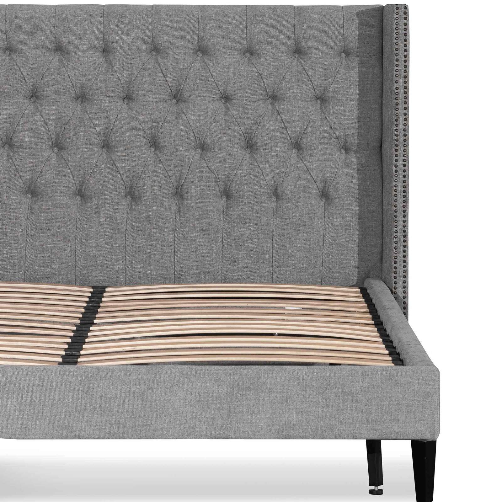 Calibre Furniture Bedframe Calibre Furniture Tuft Fabric Queen Bed - Artic Blue