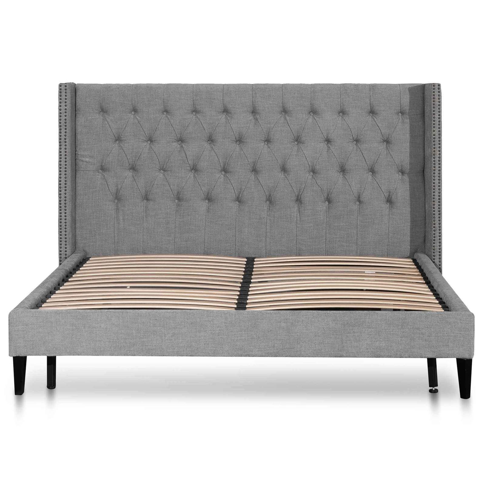 Calibre Furniture Bedframe Calibre Furniture Tuft Fabric Queen Bed - Artic Blue
