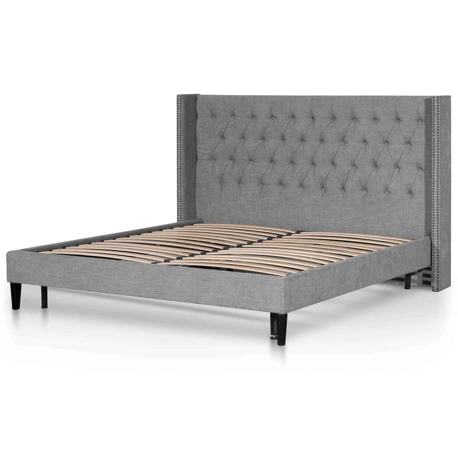 Calibre Furniture Bedframe Calibre Furniture Tuft Fabric Queen Bed - Artic Blue