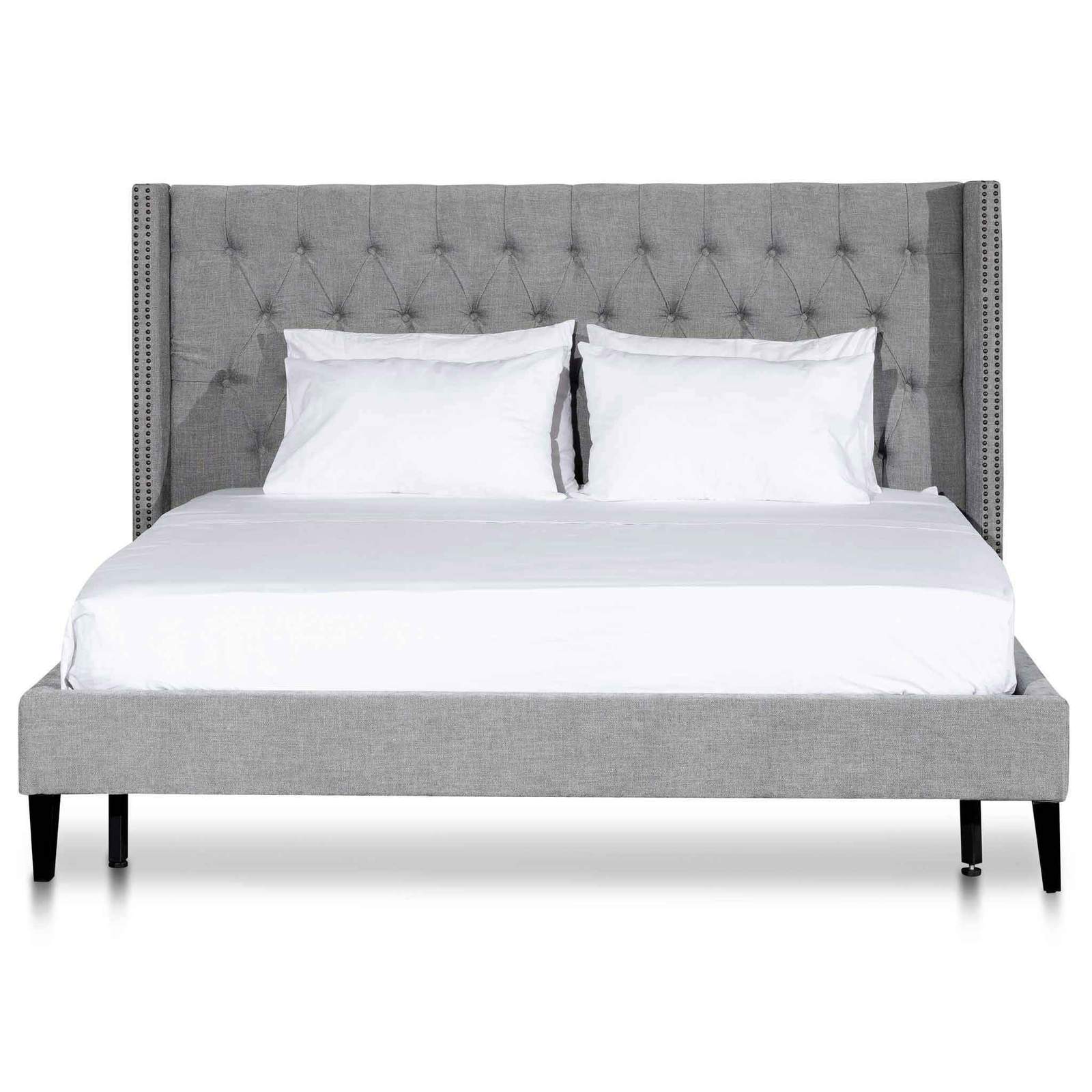 Calibre Furniture Bedframe Calibre Furniture Tuft Fabric Queen Bed - Artic Blue
