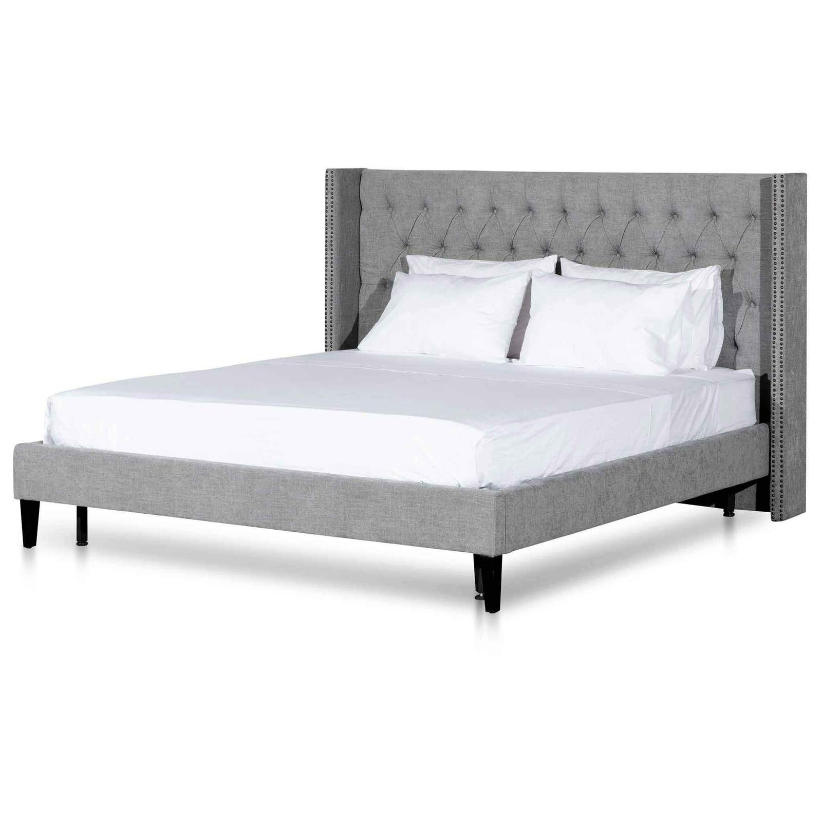 Calibre Furniture Bedframe Calibre Furniture Tuft Fabric Queen Bed - Artic Blue