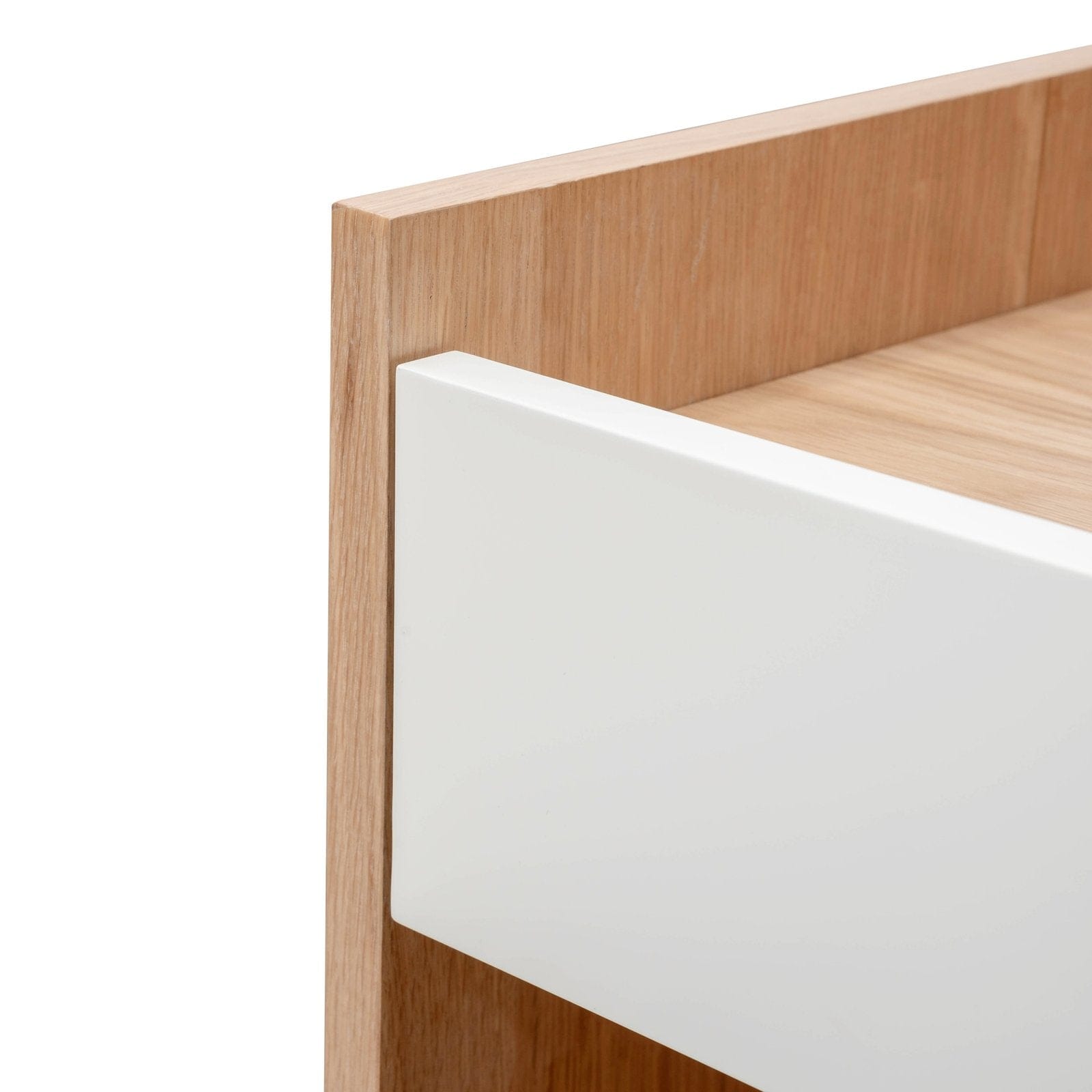 Calibre Furniture Bedside Table Natural Bedside Table - White