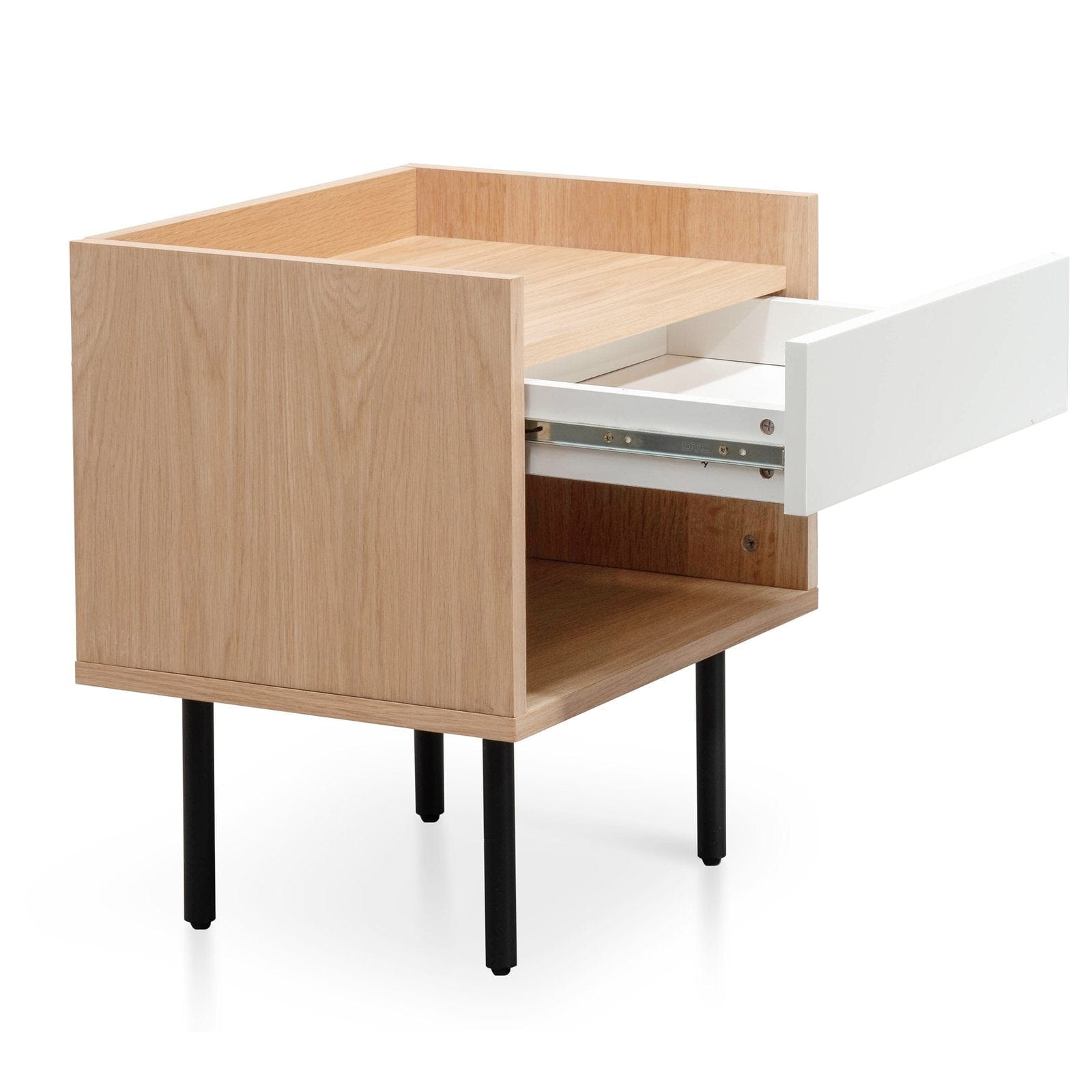 Calibre Furniture Bedside Table Natural Bedside Table - White