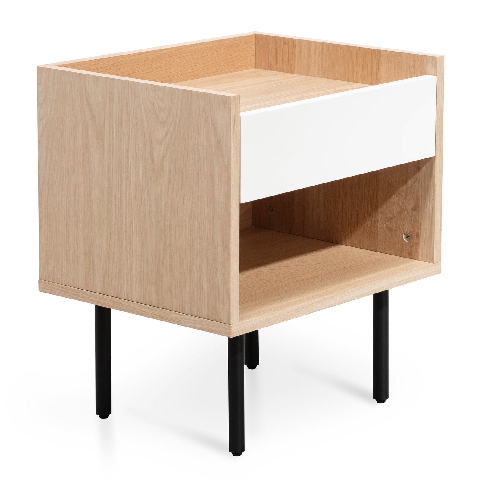 Calibre Furniture Bedside Table Natural Bedside Table - White