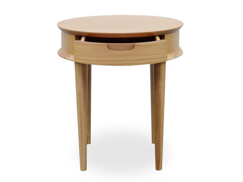 Calibre Furniture Bedside Table Scandinavian Lamp Side Table with Drawers - Natural