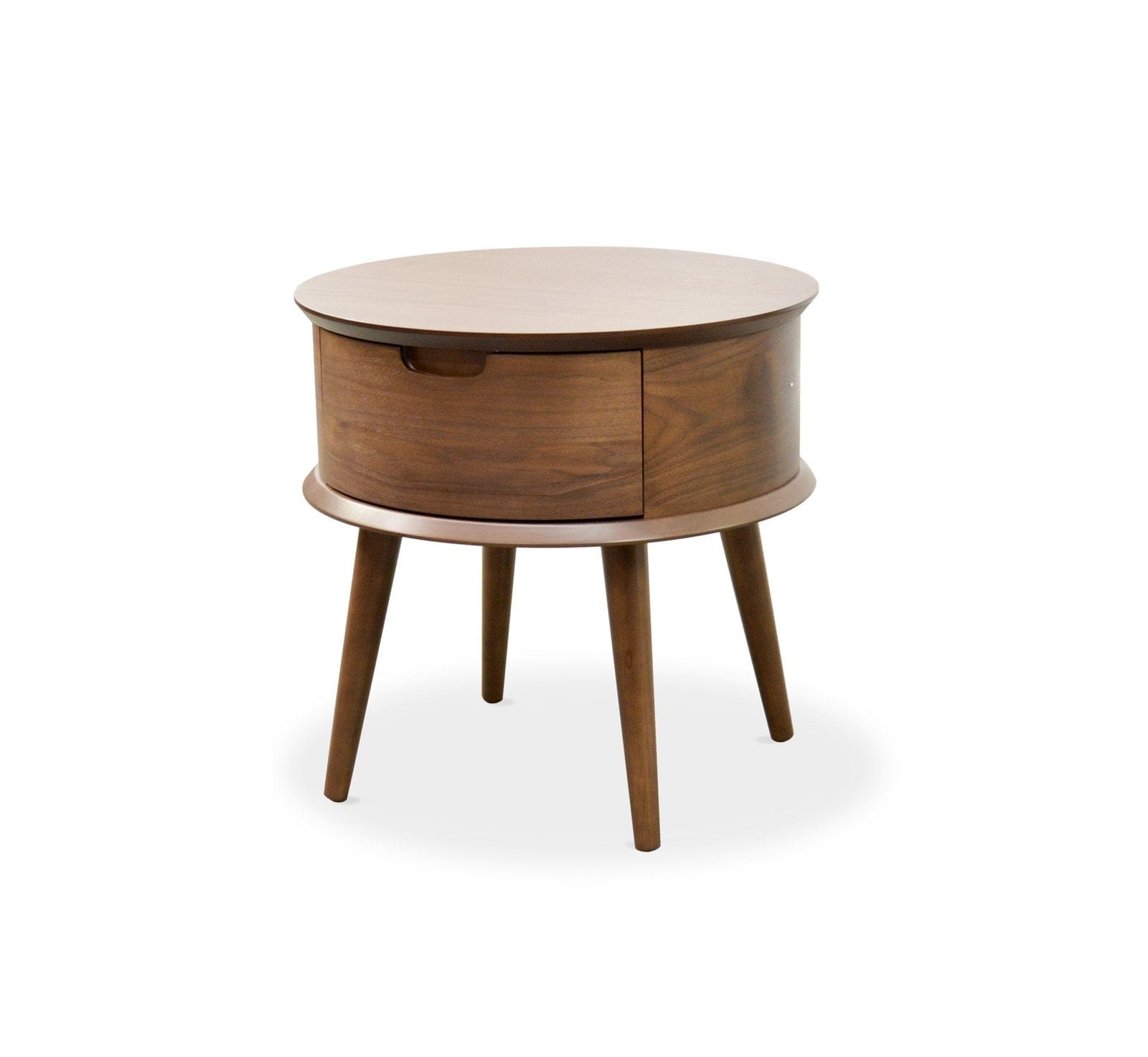 Calibre Furniture Bedside Table Scandinavian Side Table - Walnut