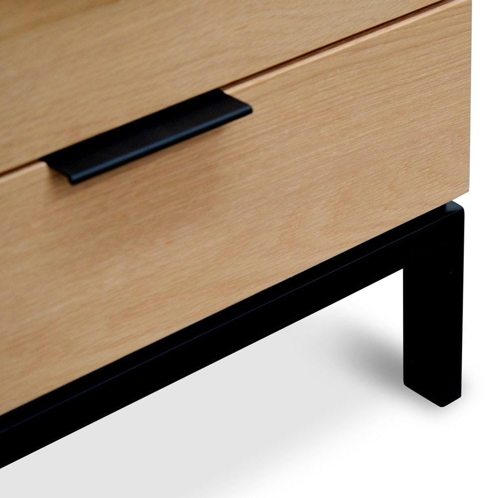 Calibre Furniture Bedside Table Side Table - Natural - Black