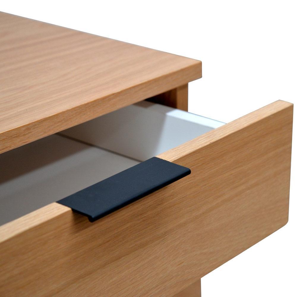 Calibre Furniture Bedside Table Side Table - Natural - Black