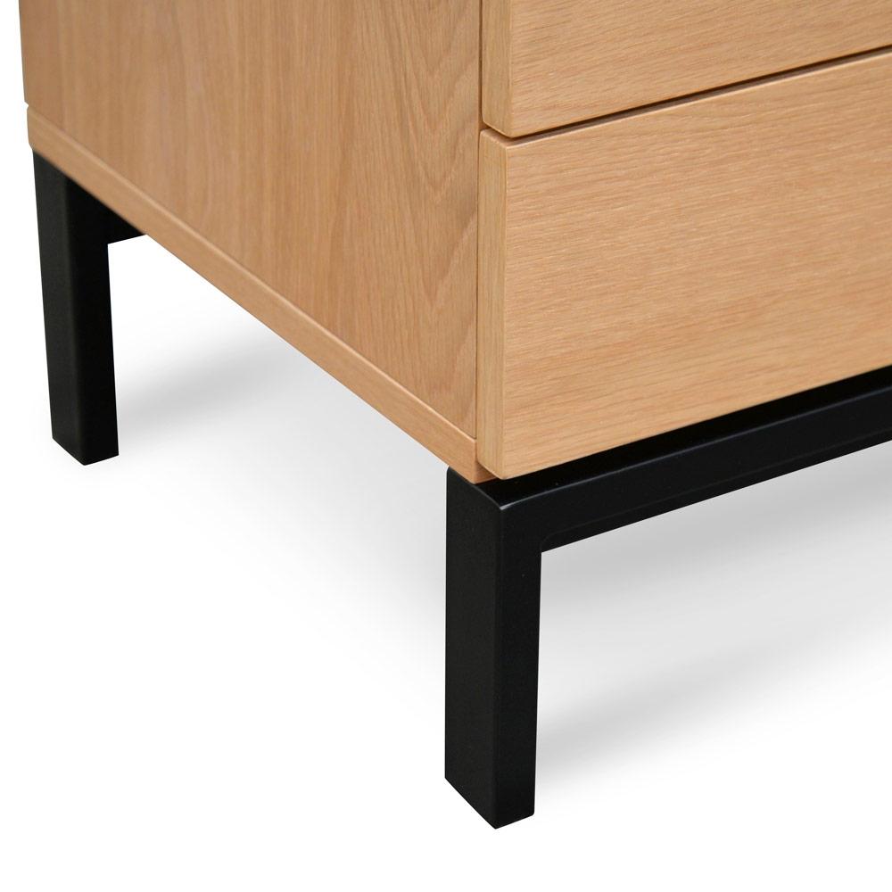 Calibre Furniture Bedside Table Side Table - Natural - Black
