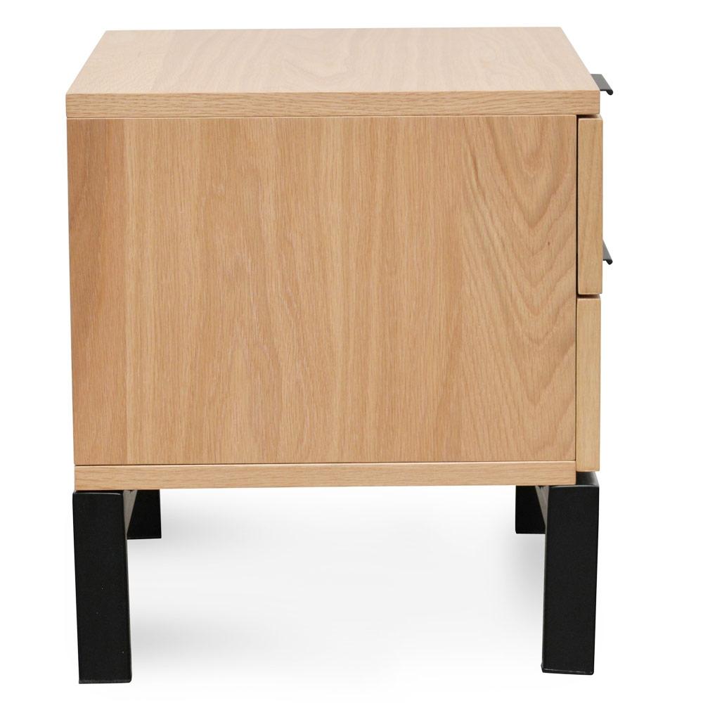 Calibre Furniture Bedside Table Side Table - Natural - Black