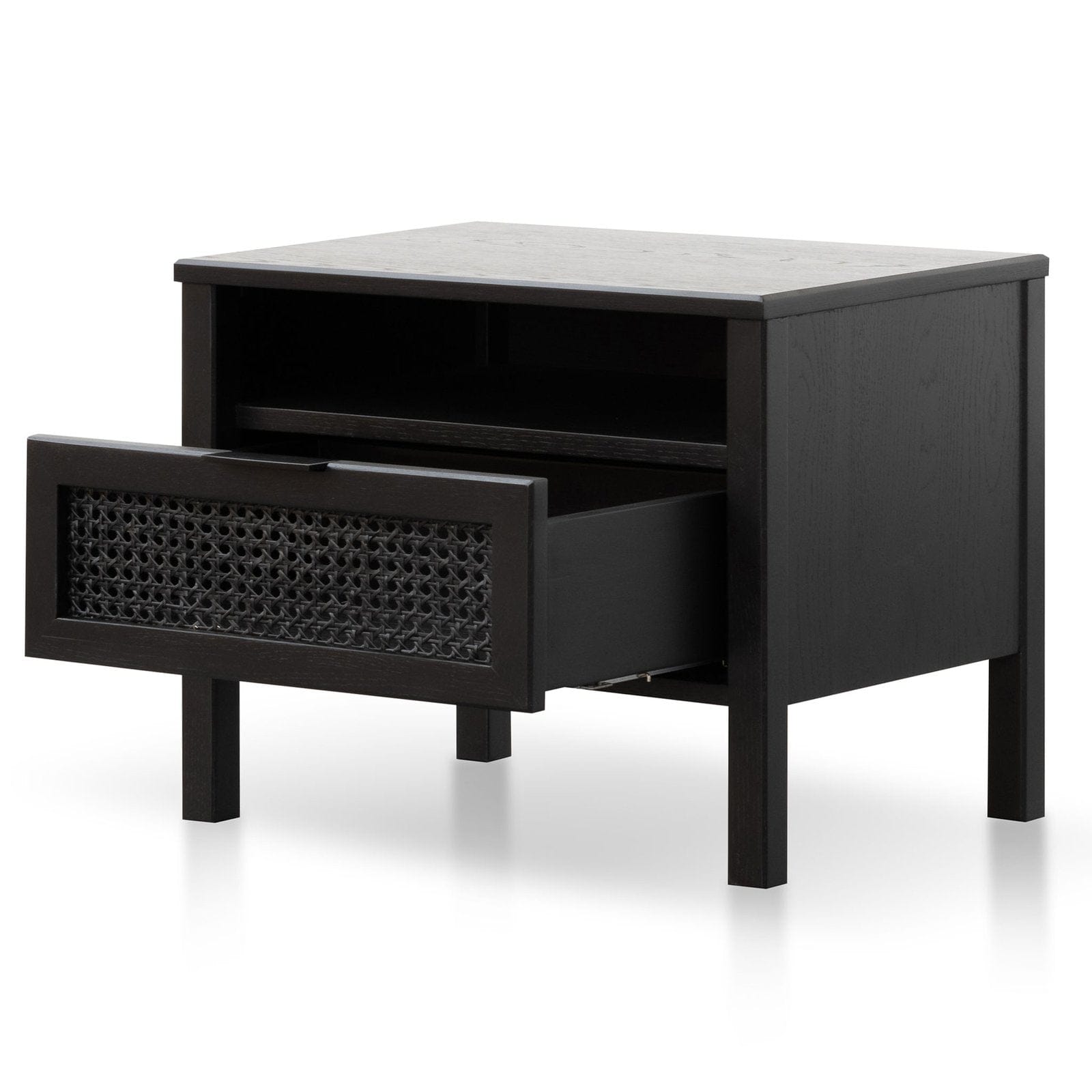 Calibre Furniture Bedside Table Wooden Bedside Table - Black