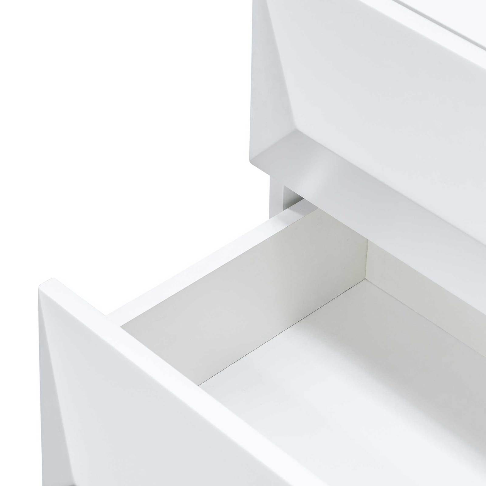 Calibre Furniture Bedside Table Wooden Side Table - White with Gold Legs