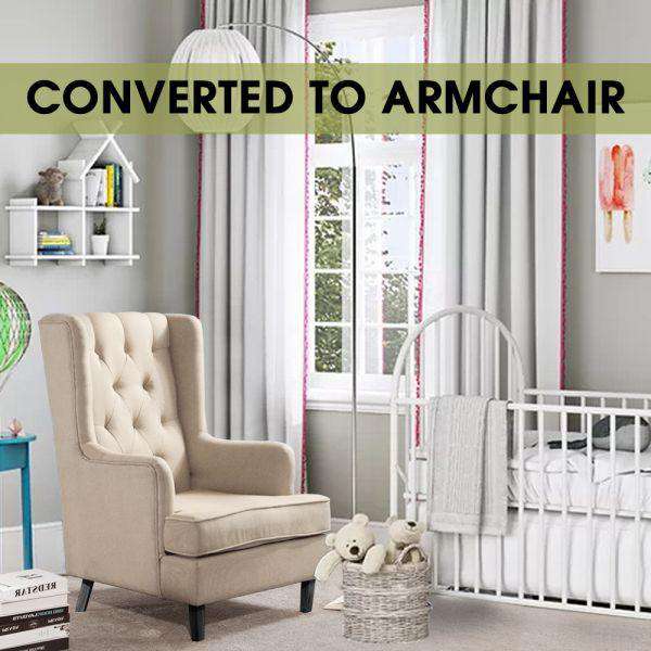 ROCKING CHAIR CHAIRS ARMCHAIR FABRIC LOUNGE RECLINER FEEDING ROCKER BEIGE Levede