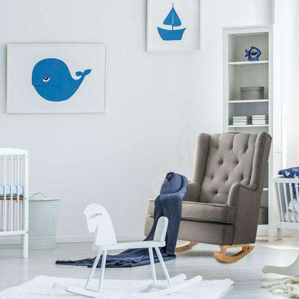 Rocking Fabric Armchair - Grey Levede