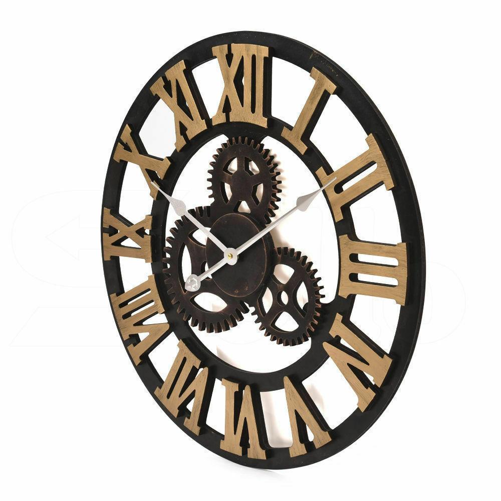 Chic Large Art Wall Clock Rustic Iron Metal Vintage Industrial luxury French Big Bedding Australia