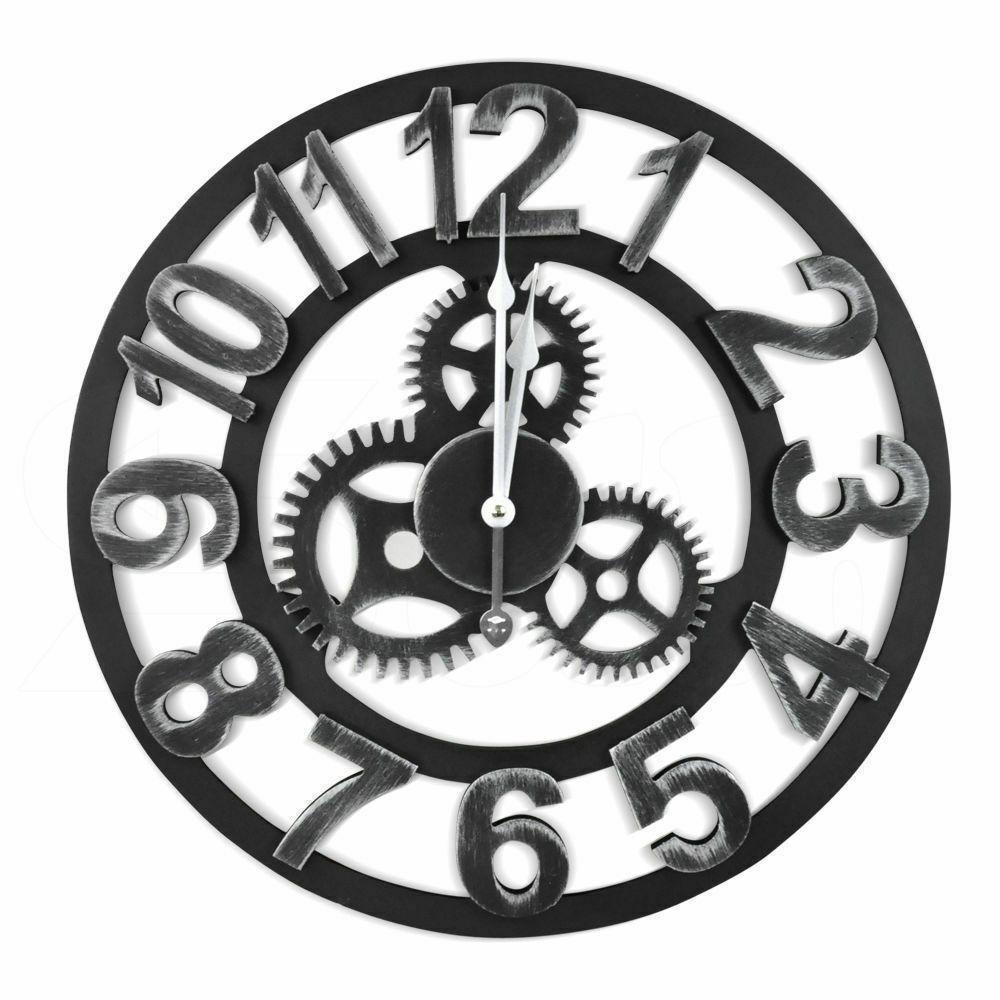 Chic Large Art Wall Clock Rustic Iron Metal Vintage Industrial luxury French Big Bedding Australia