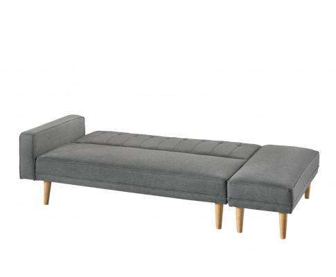 Fabric Sofa Bed with Ottoman - Light Grey Melbournians Furniture