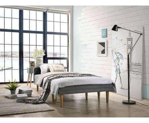 Fabric Sofa Bed with Ottoman - Light Grey Melbournians Furniture