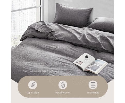 Cosy Club Quilt Cover Cosy Club Duvet Cover Quilt Set King Flat Cover Pillow Case Essential Black