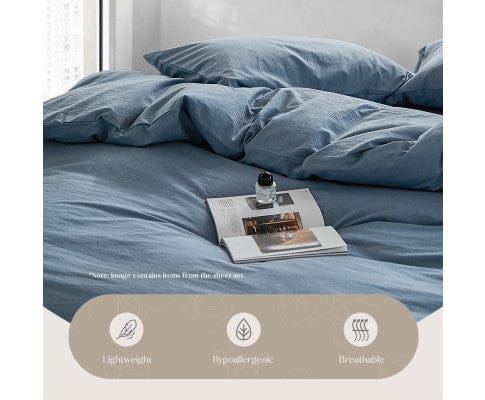 Cosy Club Quilt Cover Cosy Club Duvet Cover Quilt Set King Flat Cover Pillow Case Grey Essential Blue