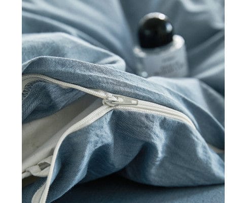 Cosy Club Quilt Cover Cosy Club Duvet Cover Quilt Set King Flat Cover Pillow Case Grey Essential Blue