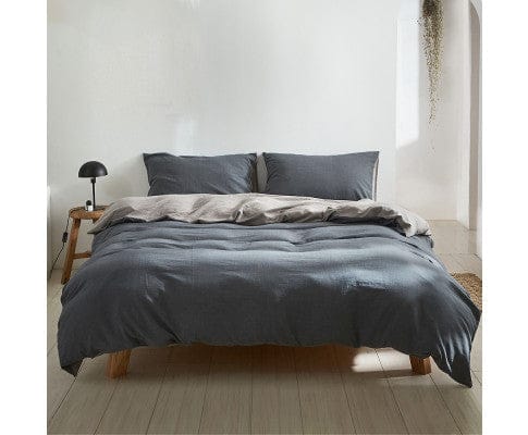 Cosy Club Quilt Cover Cosy Club Quilt Cover Set Cotton Duvet - Dark Grey