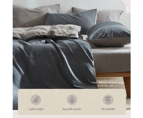 Cosy Club Quilt Cover Cosy Club Quilt Cover Set Cotton Duvet - Dark Grey